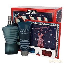 Jean Paul Gaultier Le Male Zestaw - woda toaletowa 125ml spray + żel pod prysznic 75ml + okulary 3D [PERFUMY]