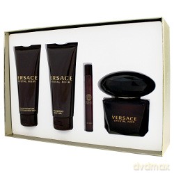 Versace Crystal Noir Zestaw - woda toaletowa 90ml spray + żel do ciała 100ml + żel pod prysznic100ml + woda toaletowa 10ml roll-on (80568)  [PERFUMY]