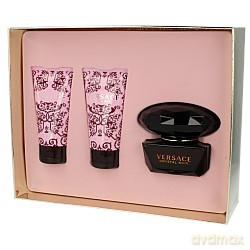 Versace Crystal Noir Zestaw - woda toaletowa 50ml spray + balsam do ciała 50ml + żel pod prysznic 50ml (80735)  [PERFUMY]