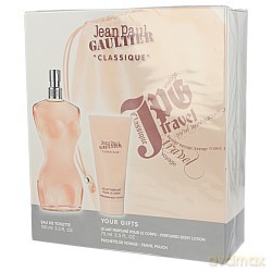 Jean Paul Gaultier Classique Zestaw - woda toaletowa 100ml spray + balsam do ciała 75ml + worek [PERFUMY]