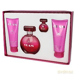 Kim Kardashian Glam Zestaw - woda perfumowana 100ml spray + balsam do ciała 100ml + żel pod prysznic 100ml + woda perfumowana 7,5ml bez sprayu (96764)  [PERFUMY]