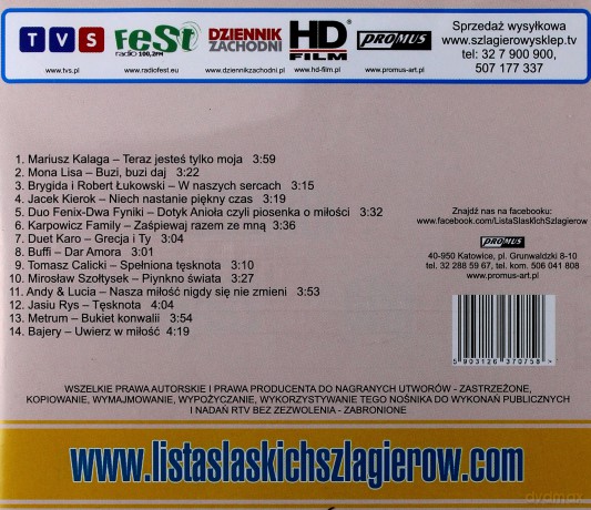 TVS Prezentuje: Lista Śląskich Szlagierów - Buzi, Buzi Daj. Fest Szlagierowe Walentynki  [CD]