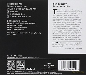 The Quintet: Jazz At Massey Hall  [CD] 