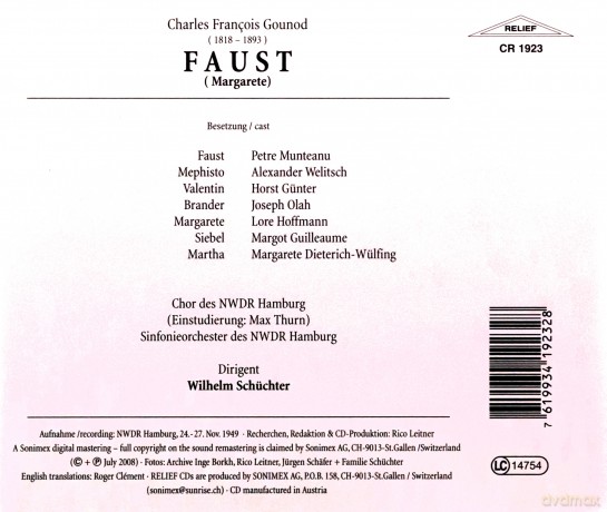 Munteanu/Hoffmann/Welitsch/Schüchter/So: Faust [2CD]