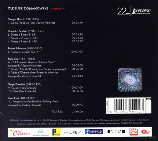 Tadeusz Domanowski: Piano [CD]