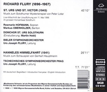 Flury: St. Urs und St. Victor [CD]