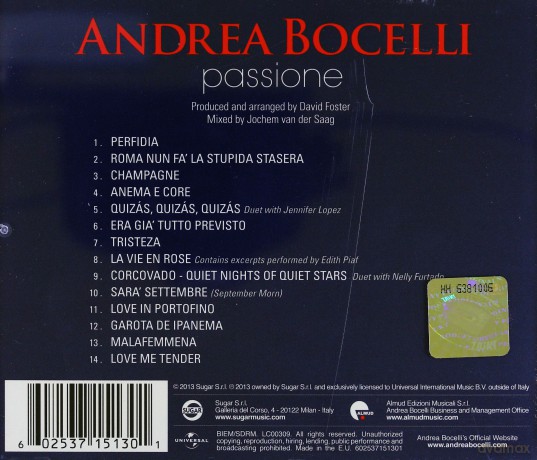 Andrea Bocelli: Passione [CD]