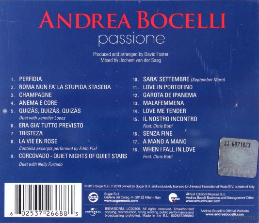 Andrea Bocelli: Passione (Deluxe) [CD]