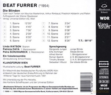 Watson/Caya/Furrer/Klangforum Wien/+: Furrer: Die Blinden [CD]
