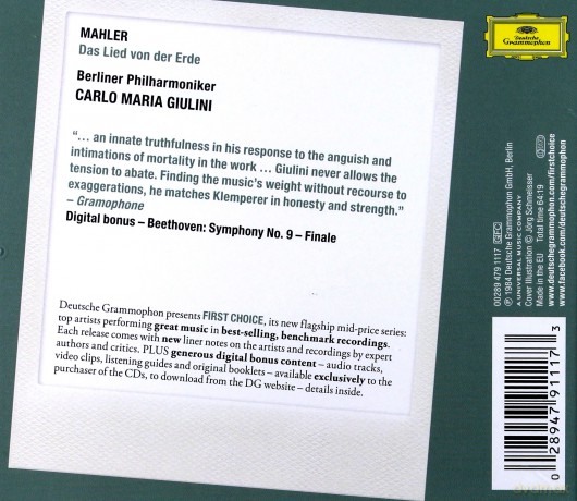 Carlo Maria Giulini: Mahler: Das Lied Von Der Erde (First Chice) [CD]