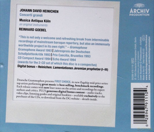 Reinhard Goebel: Heinichen Concerti Grandi (First Chice) [CD]