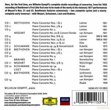 Wilhelm Kempff: The Concerto Recordings [14CD]
