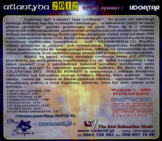 Atlantyda 2012 - Wielki Powrót - Udgatar  [CD]