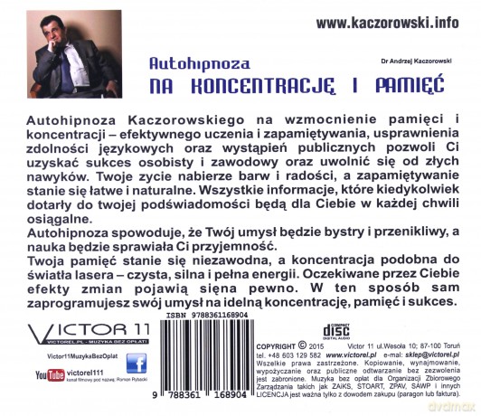 Autohipnoza na koncentracje i pamięć  [CD]