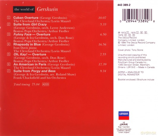 GERSHWIN;GEORGE - World Of [CD]