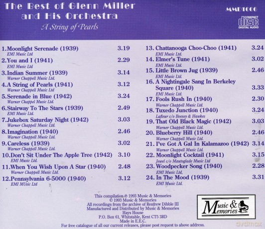 Glenn Miller-A Strings Of Pearls [CD]