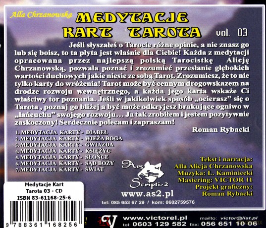 Medytacje Kart Tarota 3 - A.A.Chrzanowska  [CD]