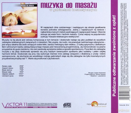 Muzyka do masażu w gabinetach kosmetycznych - Łukasz Kaminiecki  [CD]