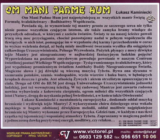 Om Mani Padme Hum - Kaminiecki  [CD]