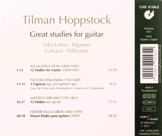 Tilman Hoppstock: Great Studies For Guitar [CD]