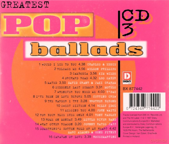 Greatest Pop Ballads [3CD]
