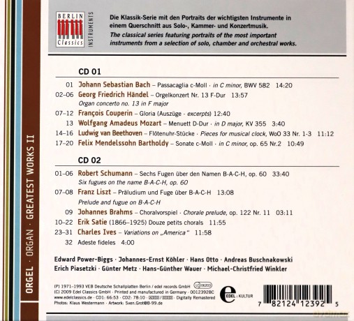 Metz Kircheis And Others Winkler: Greatest Works-Orgel Ii (Organ) [2CD]