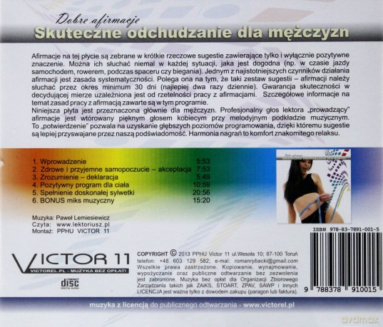 Skuteczne odchudzanie dla mężczyzn - dobre afirmacje  [CD]