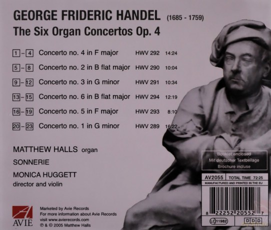 Matthew Halls Sonnerie: Handel Organ Concertos Op. 4 [CD]
