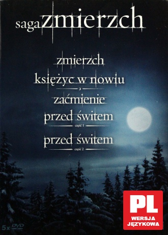 Saga Zmierzch: Zmierzch / Księżyc w nowiu / Zaćmienie / Przed Świtem [BOX] [5DVD]