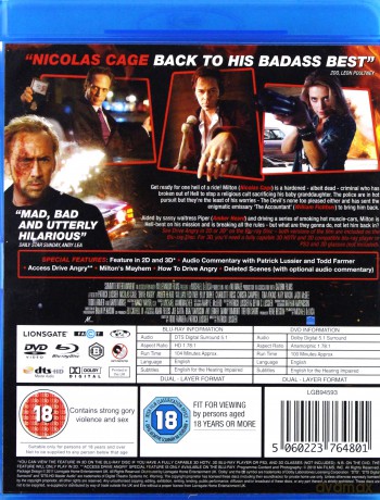 Drive angry (Piekielna zemsta) [Blu-Ray 3D]+[DVD]