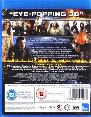The Three Musketeers [Blu-Ray 3D]+[Blu-Ray]