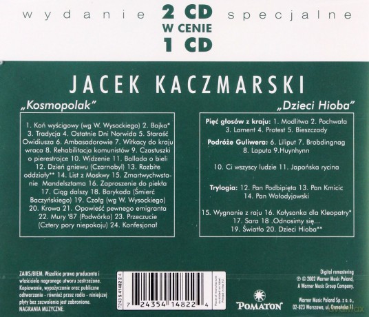 Jacek Kaczmarski: Dzieci Hioba/Kosmopolak [2CD]