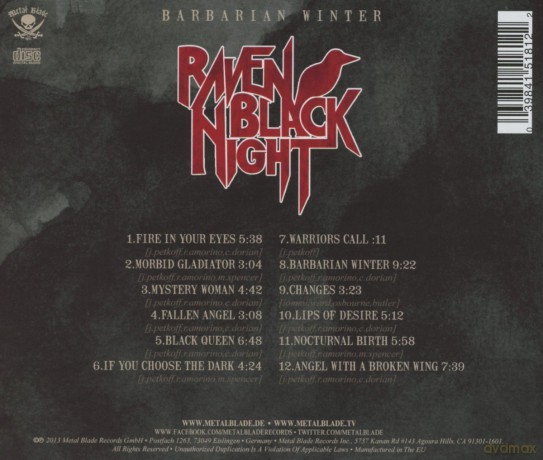 Raven Black Night: Barbarian Winter [CD]