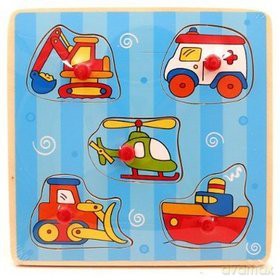 BRIMAREX Drewniane puzzle - pojazdy ZB-4788 [ZABAWKA]