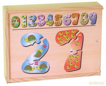 BRIMAREX Drewniane puzzle - cyferki ZB-7721 [ZABAWKA]