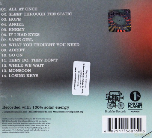 Jack Johnson: Sleep Through The Static (digipack) [CD]