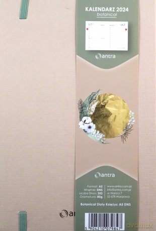 Kalendarz 2024 Botanical Złoty księżyc A5 [KALENDARZ]