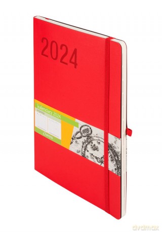 Kalendarz 2024 Impresja B5 czerwony [KALENDARZ]
