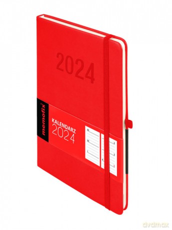 Kalendarz 2024 Memo A6 czerwony [KALENDARZ]