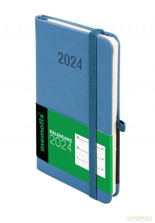 Kalendarz 2024 Memo A6 niebieski [KALENDARZ]