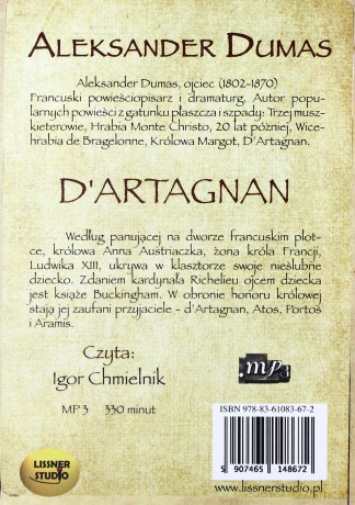 D'artagnan - Aleksander Dumas [AUDIOBOOK] [CD-MP3]