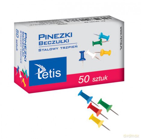 Pinezki beczułki kolor mix 50 szt paczka 10 sztuk