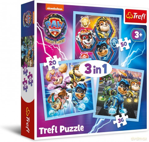 Puzzle 3w1 Psi Patrol Moc Mighty Pups 34869