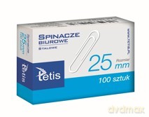 Spinacze biurowe okrągłe 25mm 100 szt paczka 10 sztuk