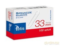 Spinacze biurowe okrągłe 33mm 100 szt paczka 10 sztuk