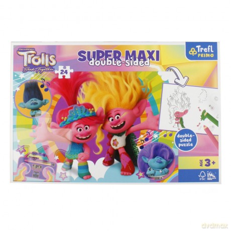 TREFL 24 el. Super Maxi Wesoły dzień Trolli [PUZZLE]