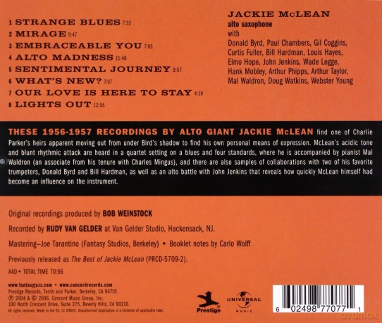 Jackie Mclean: Prestige Profiles Vol.6 [CD]