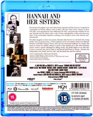 Hannnah And Her Sisters (Hannah i jej siostry) [Blu-Ray]