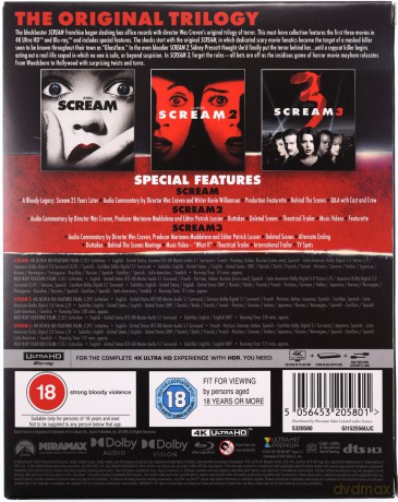 Scream Trilogy - Scream / Scream 2 / Scream 3 (Krzyk) [3xBlu-Ray 4K]+[3xBlu-Ray]