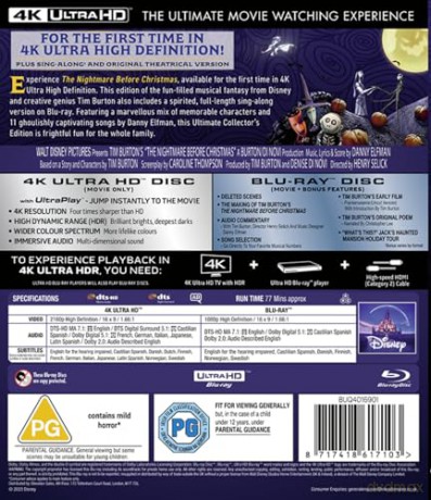 The Nightmare Before Christmas (Miasteczko Halloween) [Blu-Ray 4K]+[Blu-Ray]